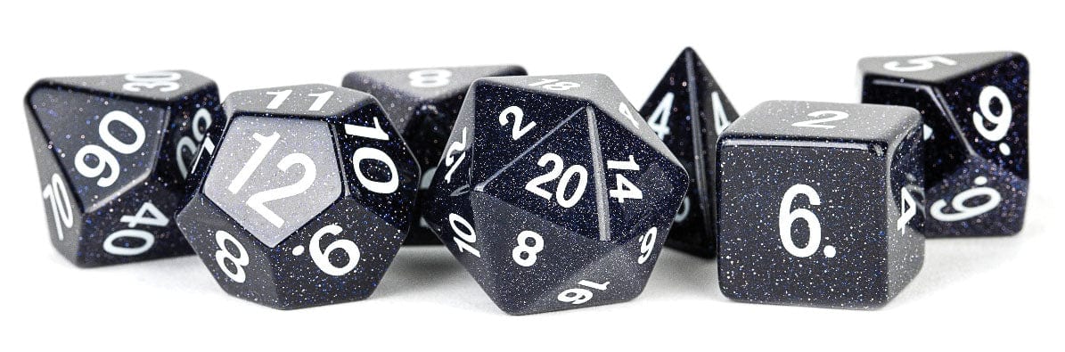 Metallic Dice Games Dice > Metallic Dice Games FanRoll: Stone Poly Dice 7ct - Blue Sandstone 680599384516 MET 103