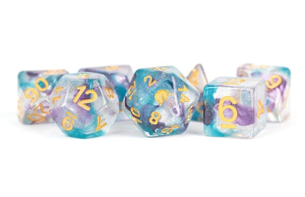 Metallic Dice Games Dice > Metallic Dice Games FanRoll: Unicorn Resin Poly Dice 7ct - Fancy Fae 680599384158 MET 713