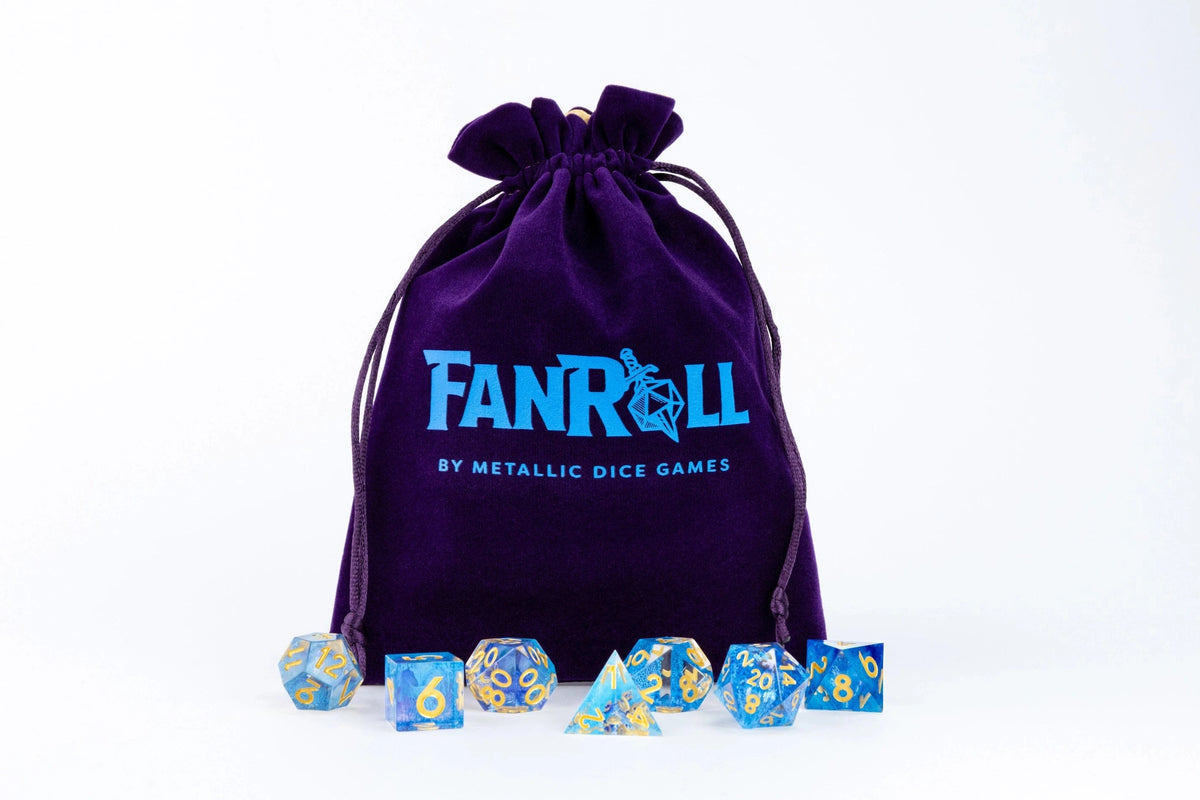 Metallic Dice Games Game Supplies > Dice Storage FanRoll: 6" X 8" Velvet Drawstring Dice Bag - Purple 19269116 8001