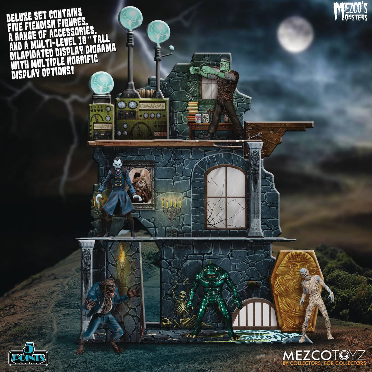 Mezco Toys Toys > Action Figures > Other Action Figures 5 Points Mexcos Monsters Tower of Fear Deluxe Box Set 696198180237 AUG219254