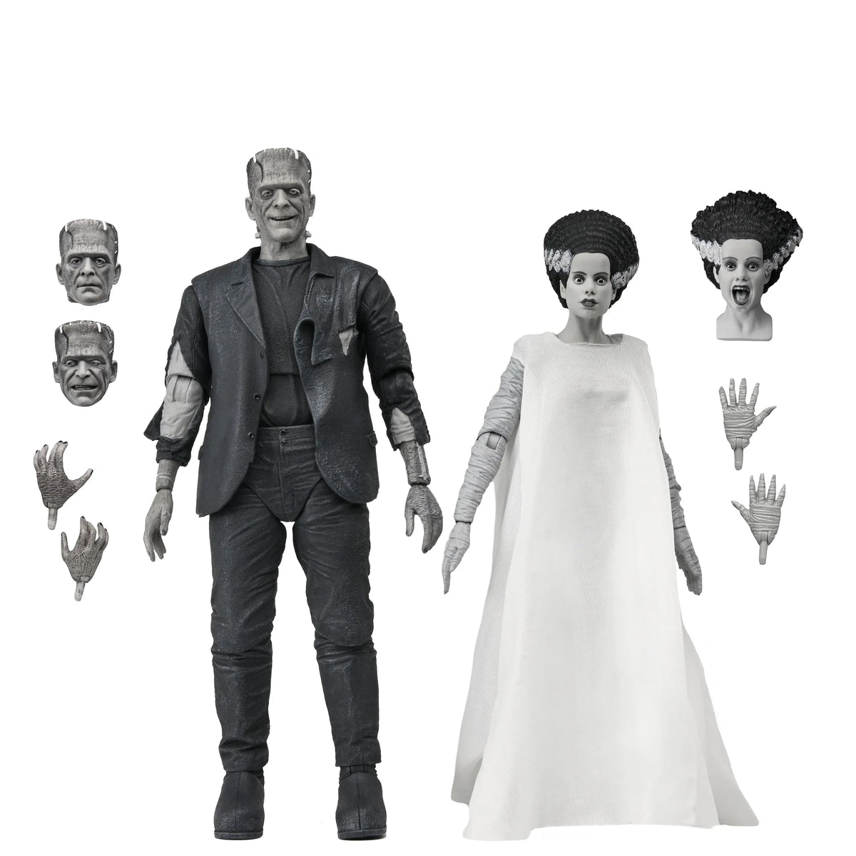 Neca Toys > Action Figures > Neca NECA: Universal Monsters - The Bride of Frankenstein 90th Anniversary - The Monster and His Mate 7" (Black & White) 634482047477 NE47477