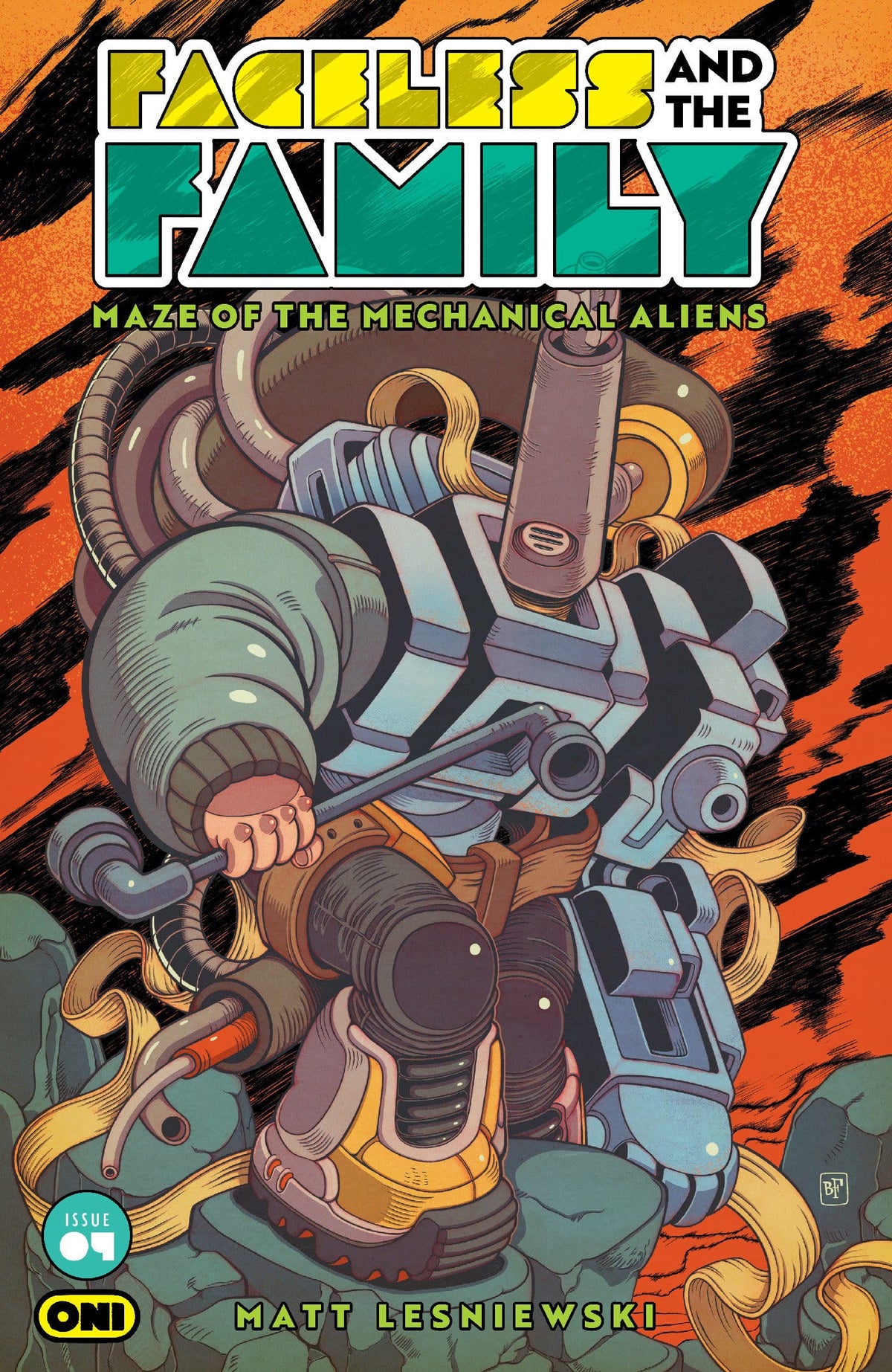 Oni Press Comic Books FACELESS AND THE FAMILY MAZE OF THE MECHANICAL ALIENS #4 CVR B BILLY FOWLER VAR (Release Date: 10/21/2026) 64985600902900421 PRH-64985600902900421