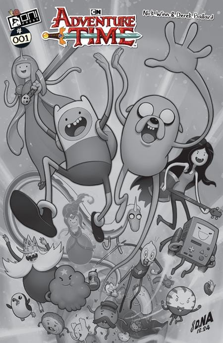 Oni Press Comic Books > Incentives ADVENTURE TIME (2025) #1 CVR L INC 1:100 DAVID NAKAYAMA B&W VAR 64985600832901121 0225ON556