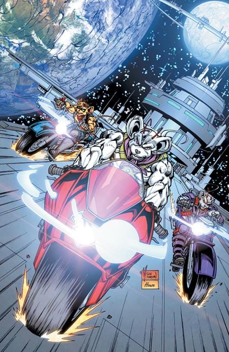 Oni Press Comic Books > Incentives BIKER MICE FROM MARS (2025) #8 CVR D INC 1:20 V KEN MARION FULL ART VAR 64985600844200841 1125ON0826