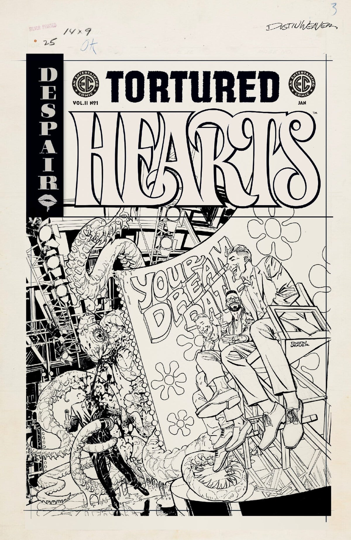 Oni Press Comic Books > Incentives EC Tortured Hearts 2 #1 One-Shot Cover D Dustin Weaver B&W Artist Edition 1:20 Var (Release Date: 01/27/2027) 64985600107800141 PRH-64985600107800141