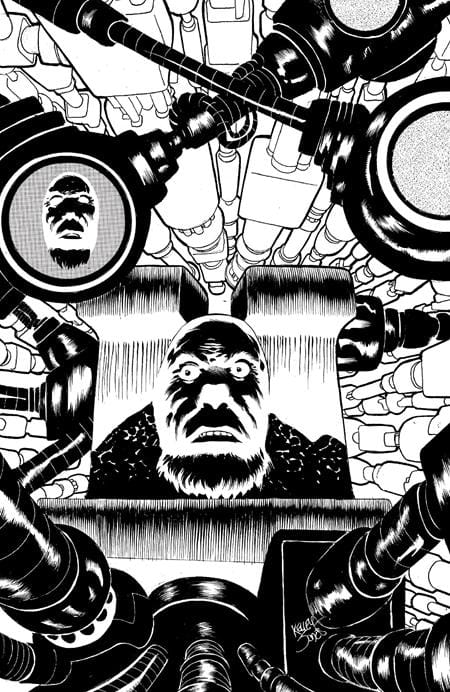 Oni Press Comic Books > Incentives FACELESS AND THE FAMILY MAZE OF THE MECHANICAL ALIENS #1 (OF 4) CVR E INC 1:20 KELLEY JONES B&W VAR 64985600902900151 0526ON1096