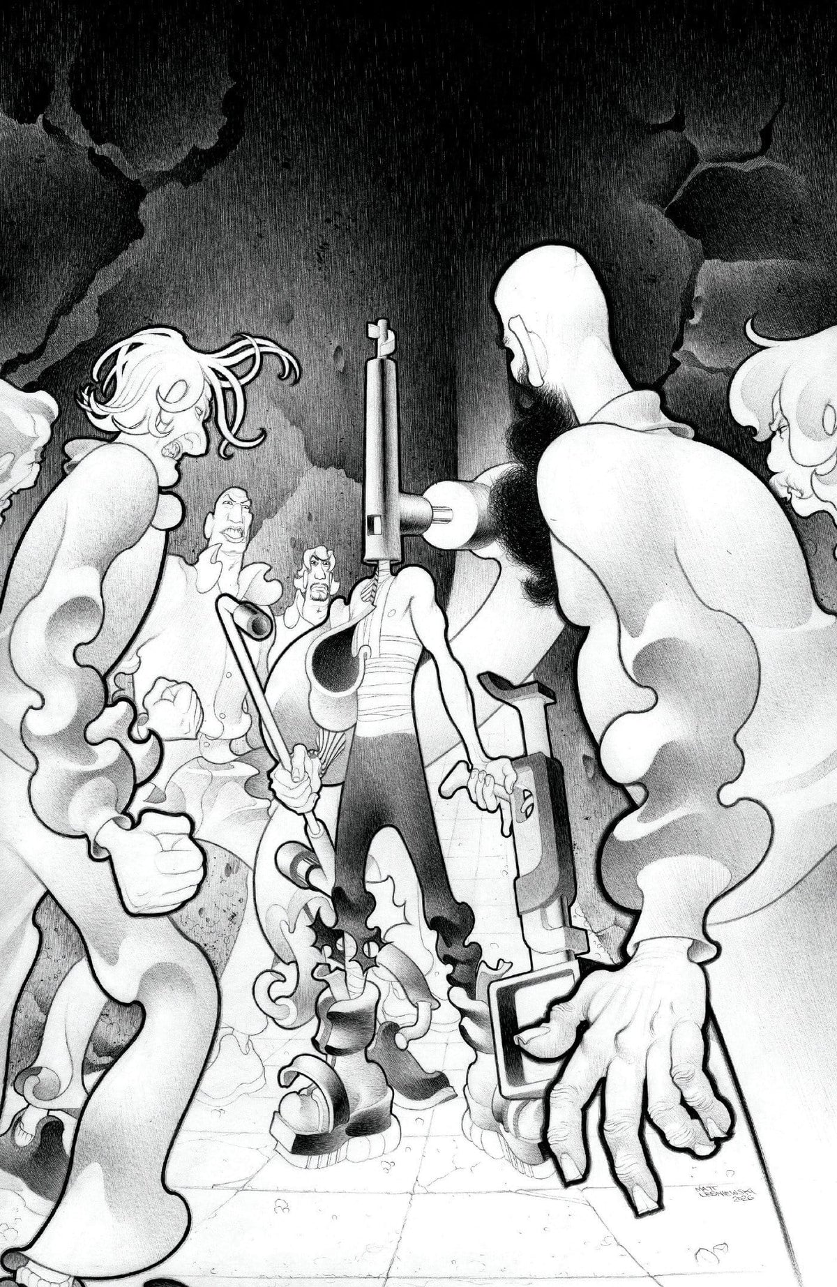 Oni Press Comic Books > Incentives FACELESS AND THE FAMILY MAZE OF THE MECHANICAL ALIENS #4 CVR C INC 1:10 MATT LESNIEWSKI B&W VAR (Release Date: 10/21/2026) 64985600902900431 PRH-64985600902900431
