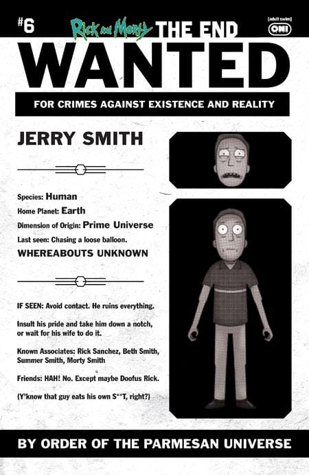 Oni Press Comic Books > Incentives RICK AND MORTY THE END #6 (OF 6) CVR C INC 1:10 PHIL MURPHY MOST WANTED VAR 64985600882400631 0326ON0949