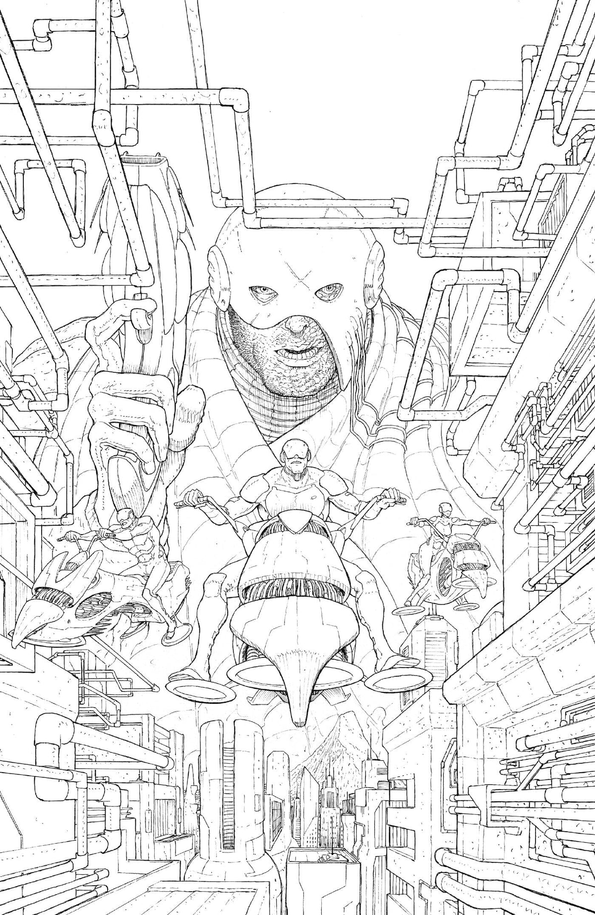 Oni Press Comic Books > Incentives SKIN POLICE #1 (OF 4) CVR E 1:50 INCV B&W PITARRA 64985600810700151