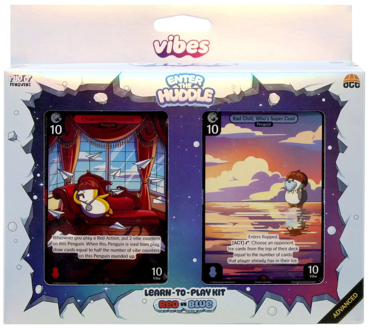 ORANGE CAP GAMES Trading Card Games VIBES: PUDGY PENGUINS TCG: SET 1 ENTER THE HUDDLE: ADVANCED STARTER DECK 791126876630 OCGVS2ASD