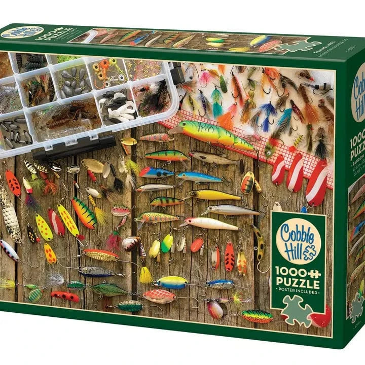 Outset Games and Cobble Hill Puzzles Puzzles > Jigsaw Puzzles Fishing Lures 1000pc Puzzle 625012401852 40185