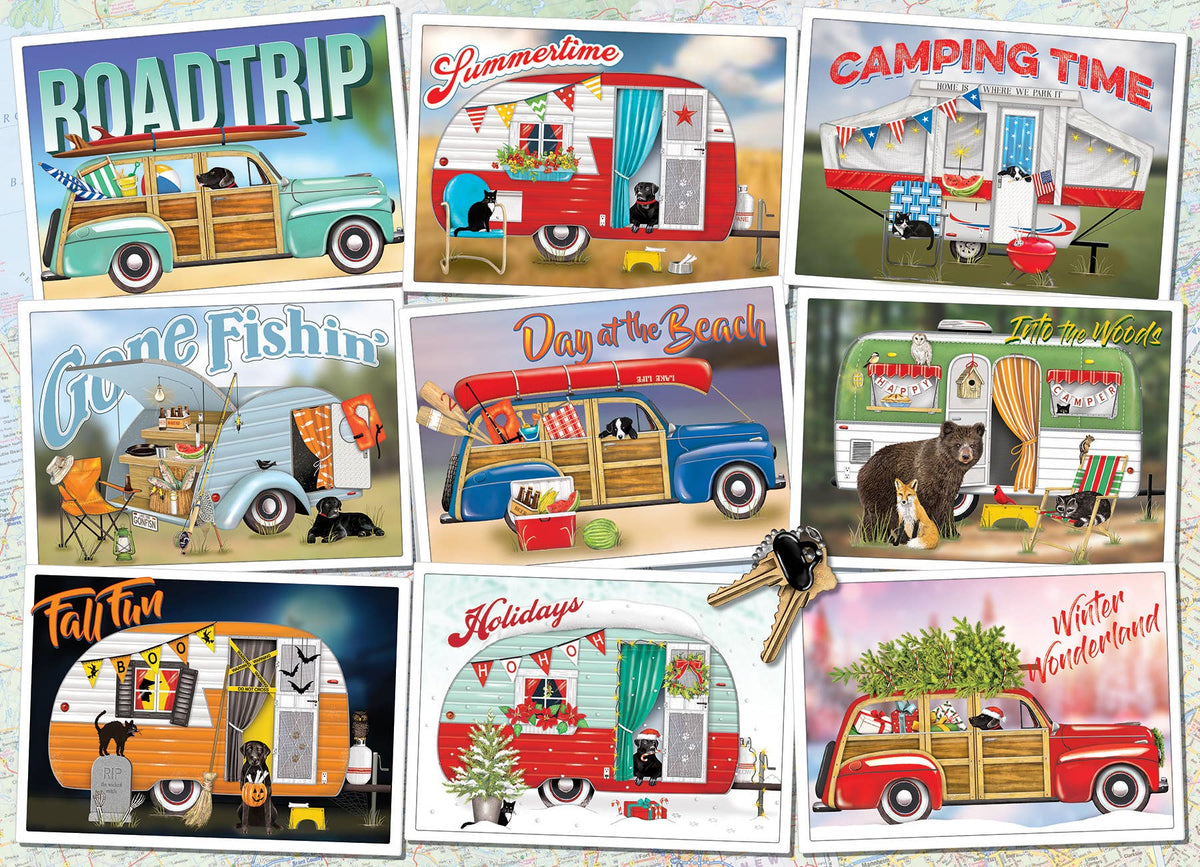 Outset Games and Cobble Hill Puzzles Puzzles > Jigsaw Puzzles Hitting the Road 1000pc puzzle 625012400671 40067