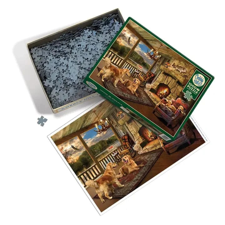 Outset Games and Cobble Hill Puzzles Puzzles > Jigsaw Puzzles Lakeside Cabin 1000pc Puzzle 625012401517 40151