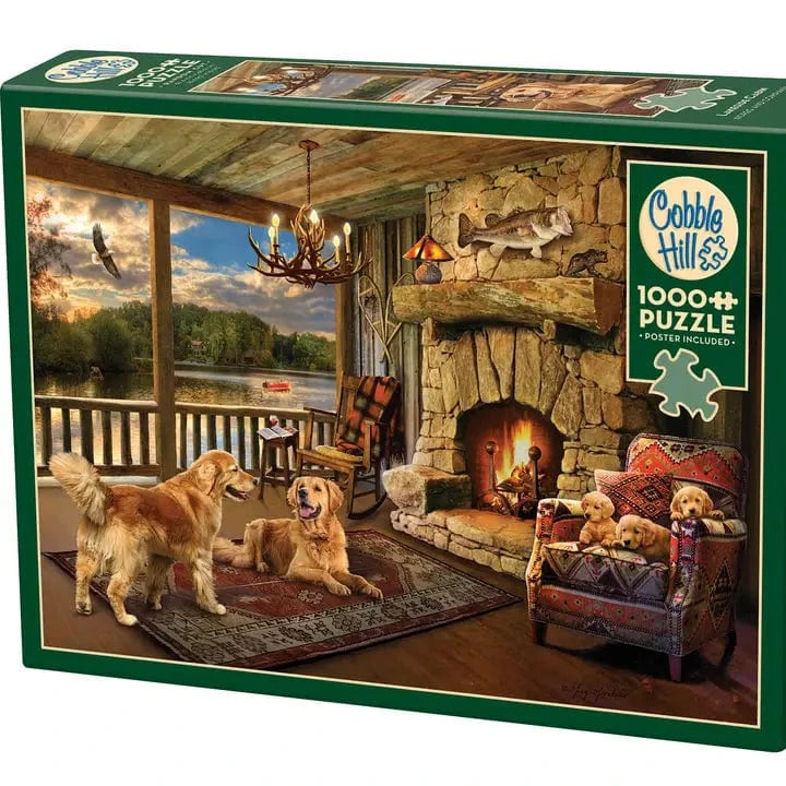 Outset Games and Cobble Hill Puzzles Puzzles > Jigsaw Puzzles Lakeside Cabin 1000pc Puzzle 625012401517 40151