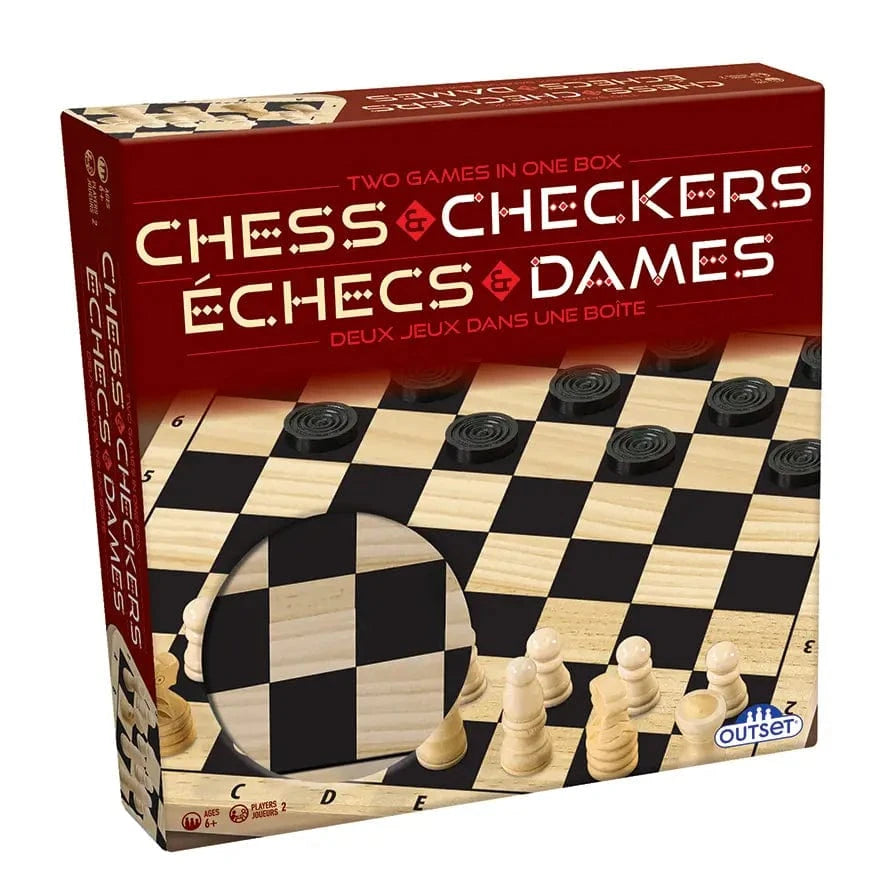 Outset Media Board Games > Large Box Games Chess & Checkers - Two Timeless Strategy Games in One Box 625012192644 SKU 19264