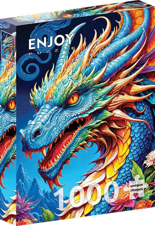 Outset Media Puzzles > Jigsaw Puzzles Enjoy Puzzle: 1000pc Ribbon Cut - Blue Dragon 5949194021437 E-2143