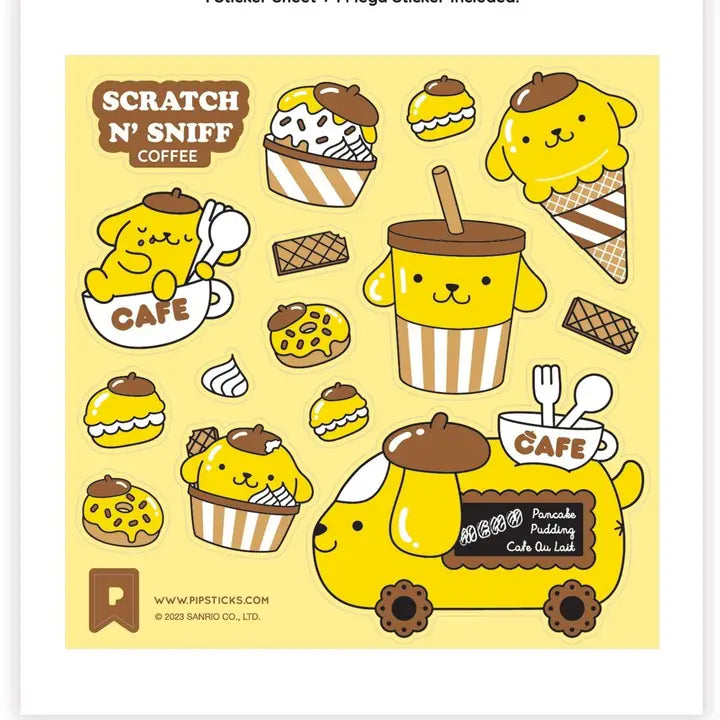Pipsticks Stationery Pompompurin Café Cruiser Scratch 'n Sniff Sticker Pack 852406962693 AS006269