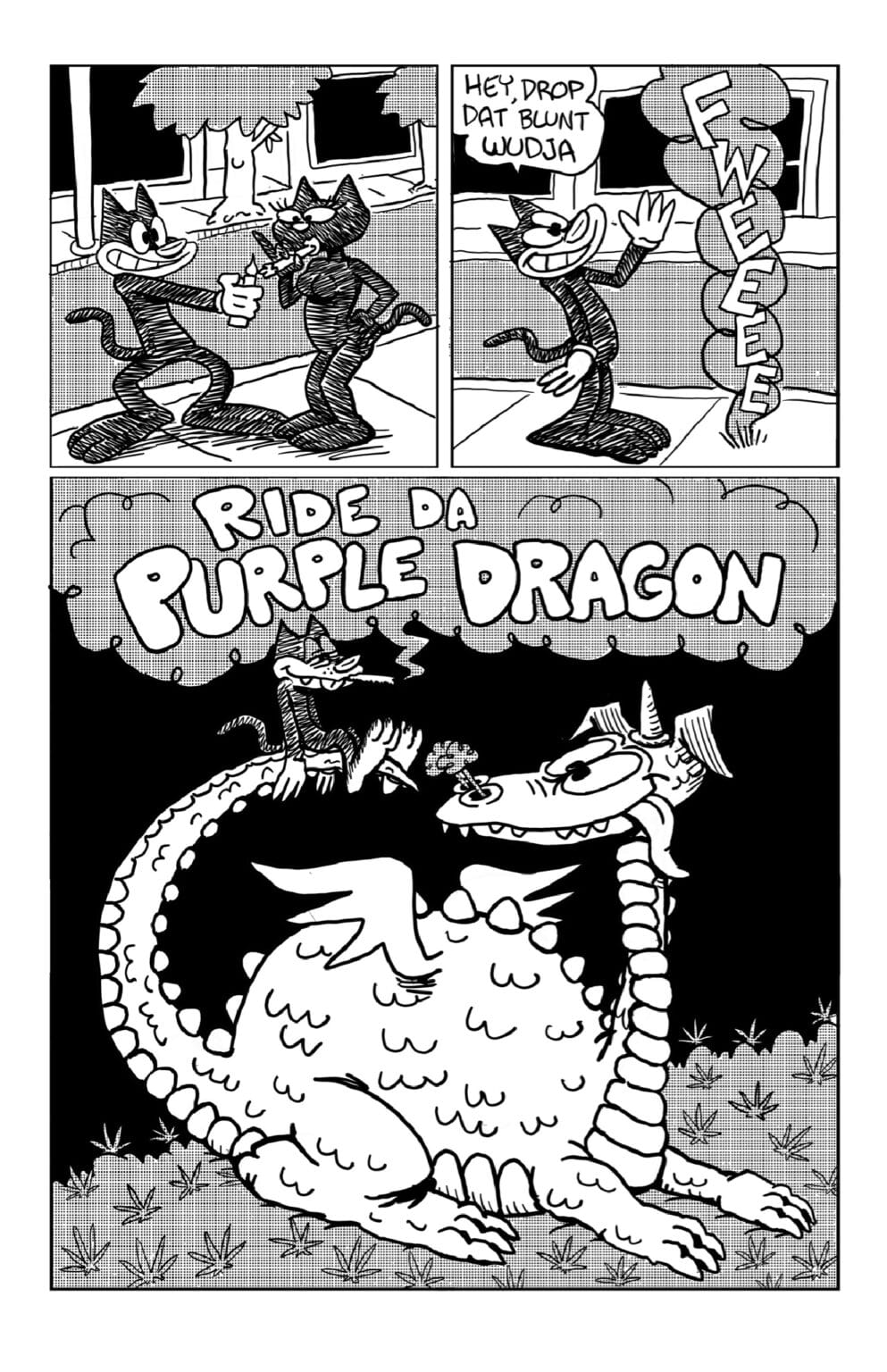 Power Pulp Comics Comic Books Dopecat Comics Ride Da Purple Dragon by Mike Boheem