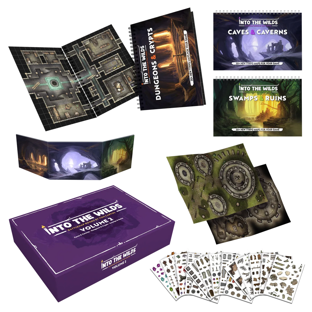 QMDirect Books > RPG Into the Wilds Battlemap Books - Volume 2 5065015386070 TCITW01008
