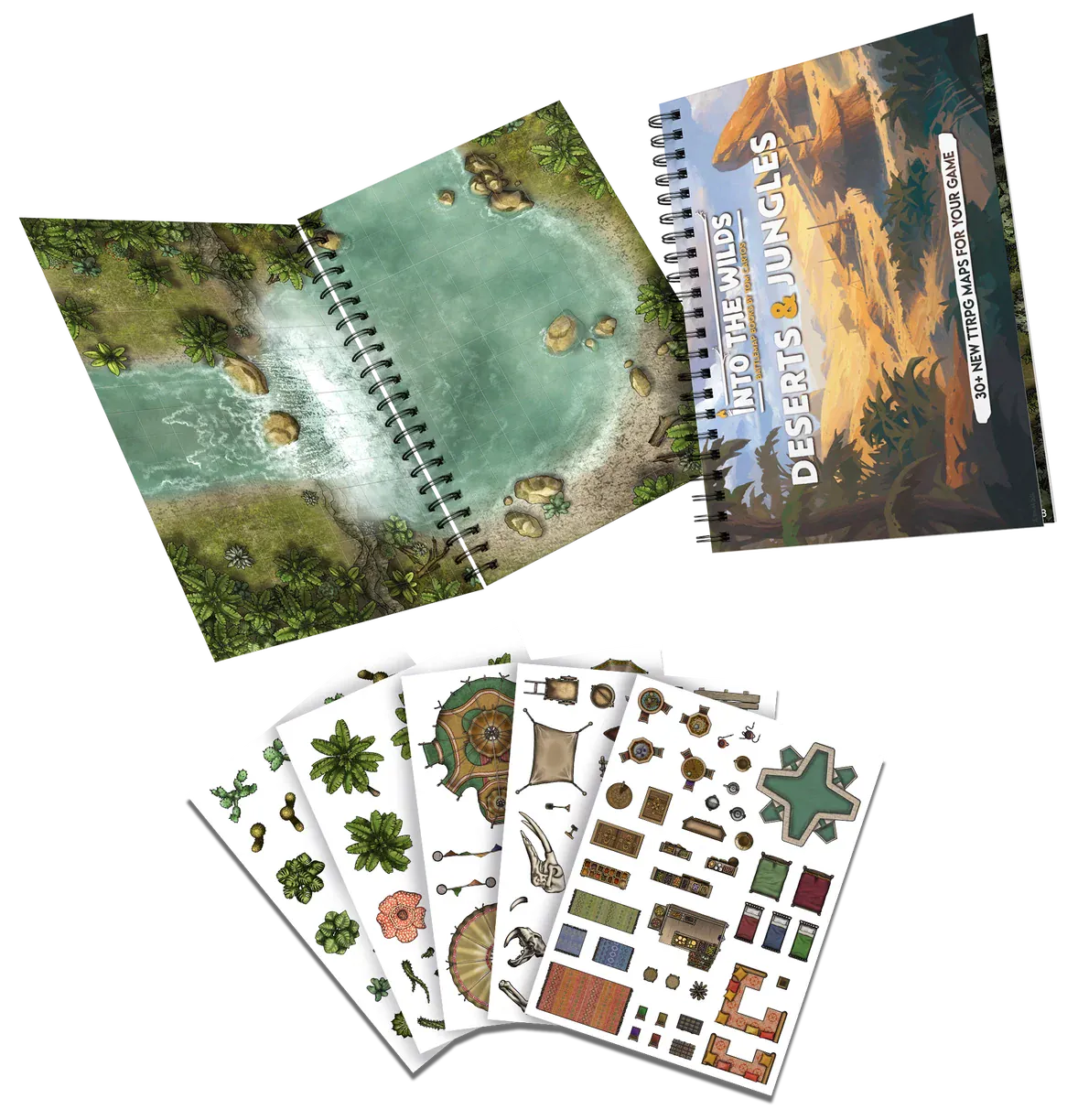 Quarter Master Tabletop Games > Role-Playing Games > Accessories Into the Wilds Battlemap Books - Deserts & Jungles 5065015386018 TCITW01002
