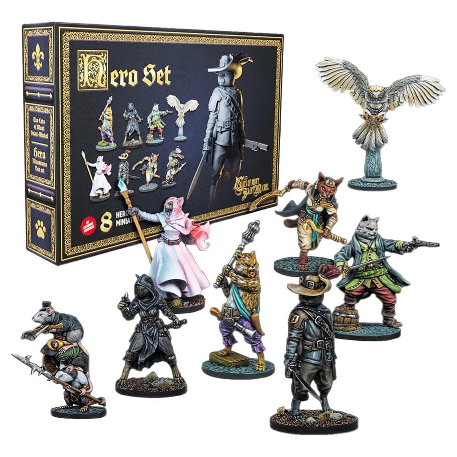 RAYBox Games Board Games The Cats of Mont Saint Michel: Miniatures: Hero Set 672713201014 RAYPUCOMSM105M