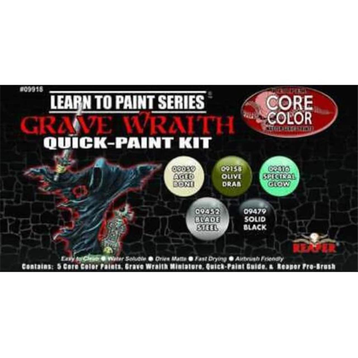 Reaper Miniatures Hobby Supplies > Paints Learn to Paint Series: Grave Wraith Quick-Paint Kit 762486099182 RPR 09918