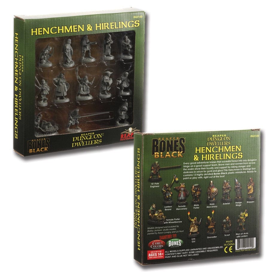 Reaper Miniatures Miniatures > Reaper Bones Black: Henchmen and Hirelings Boxed Set 762486441493 RPR 44149
