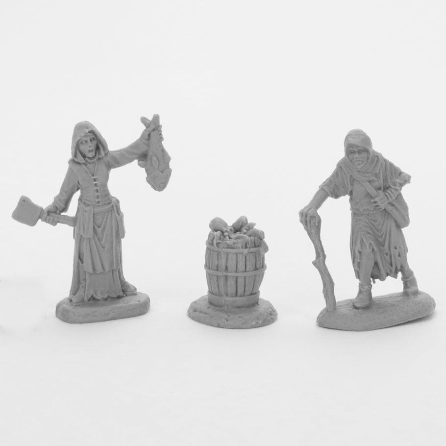 Reaper Miniatures Miniatures > Reaper Reaper: Bones Black - Dreadmere Townsfolk Fishwife & Crone 762486440335 REM44033
