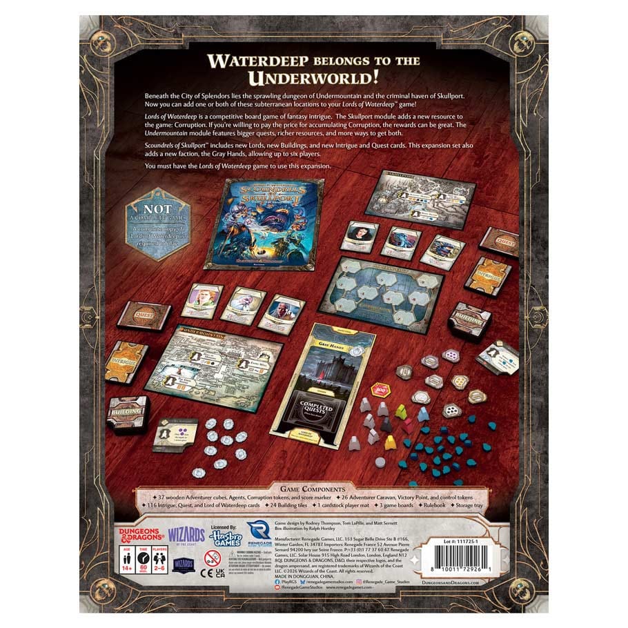 Renegade Game Studios Board Games > Large Box Games > Expansions D&D: Lords of Waterdeep: Scoundrels of Skullport Expansion 810011729261 REN02926