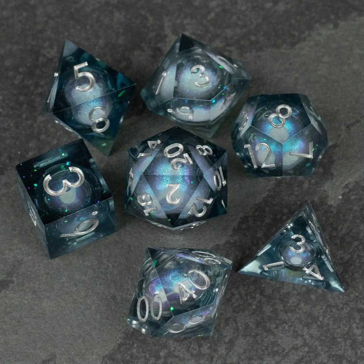 Riftgate Dice > Other Dice Riftgate: Liquid Core Dice Set - Astral Sea 30285308 SE-LIQUID-DARKBLUE