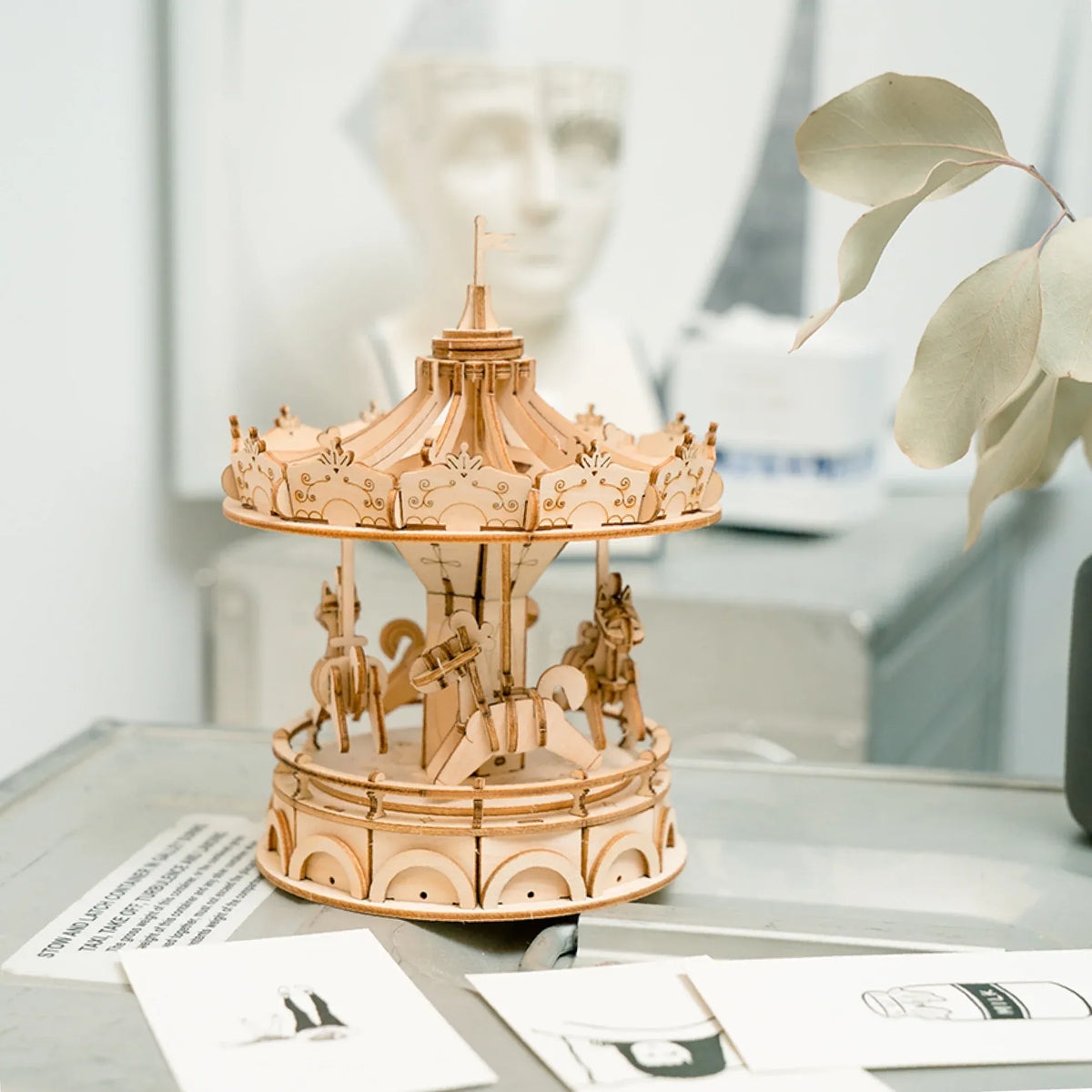 Robotime Model Kits > Other Model Kits 3D Laser Cut Wooden Puzzle: Merry-Go-Round 6946785163650 TG404