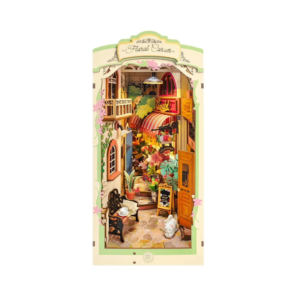 Robotime Model Kits > Other Model Kits Rolife Floral Corner Diy Book Nook Shelf Insert Kit 810101581465 TGB09