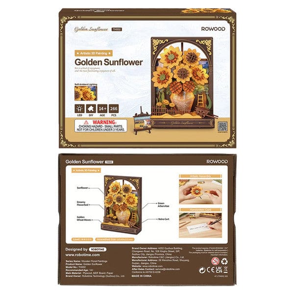 Robotime Puzzles > 3D Puzzles Rowood: Artistic 3D Painting - Golden Sunflower 6946785124163 ROETH002
