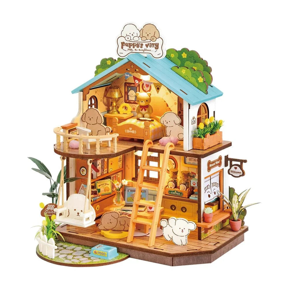 Robotime Puzzles > Other Puzzles Rolife - Puppy's Cozy Villa Diy Miniature House Puzzles 810101581786 DG169