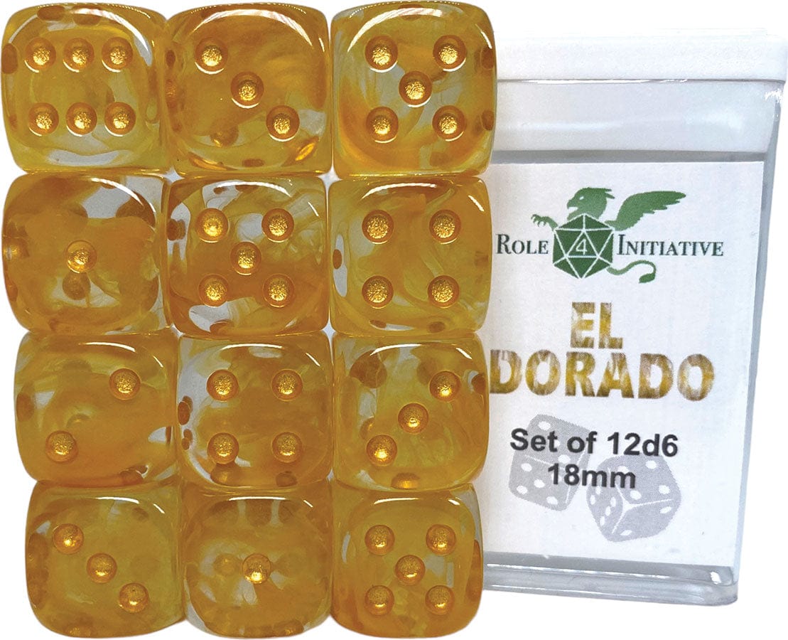 Role 4 Initiative Dice > Role 4 Initiative Role 4 Initiative: D6 Dice Set - Diffusion El Dorado (12d6) 642896839328 R4I 50412-12P