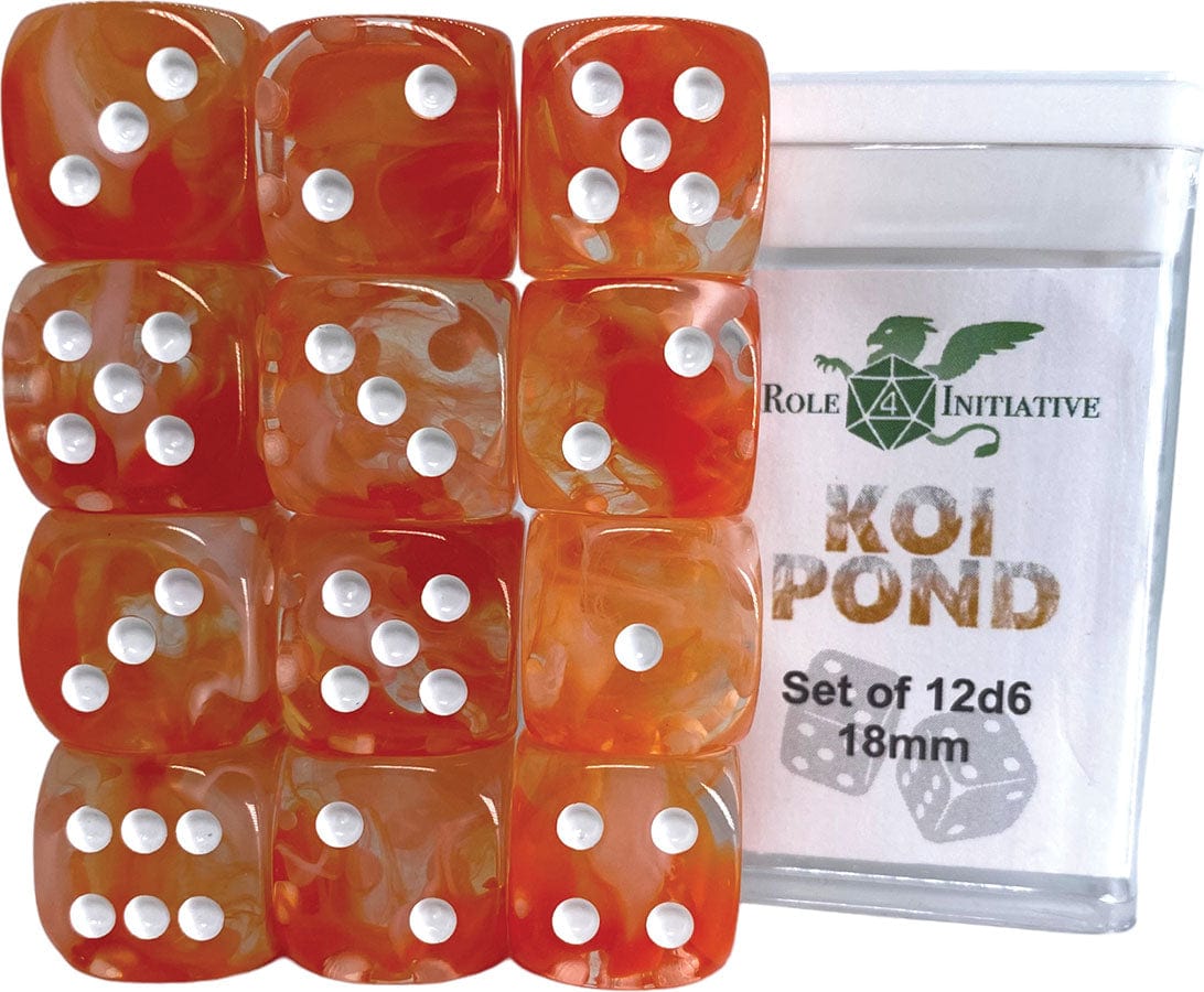 Role 4 Initiative Dice > Role 4 Initiative Role 4 Initiative: Dice Set - Diffusion Koi Pond (12d6) 642896839694 R4I 50508-12P