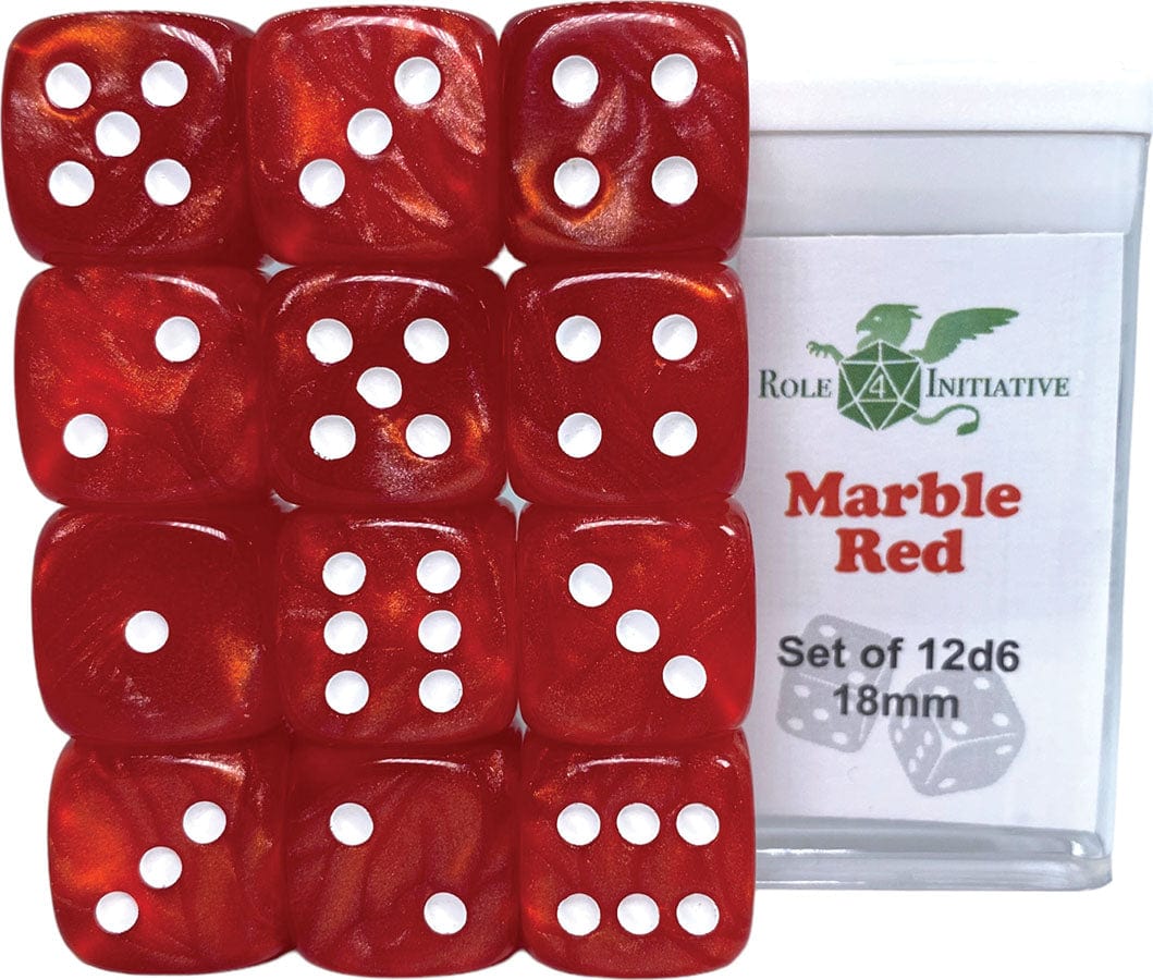 Role 4 Initiative Dice > Role 4 Initiative Role 4 Initiative: Dice Set - Marble Red (12d6) 642896838758 R4I 50204-12P