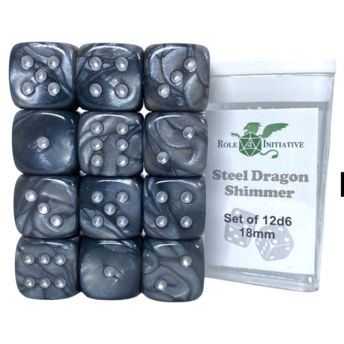 Role 4 Initiative Dice > Role 4 Initiative Role 4 Initiative: Dice Set - Steel Dragon Shimmer (12d6) 642896838802 R4I 50303-12P