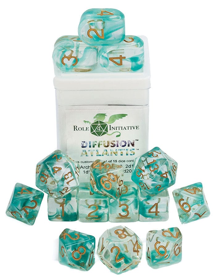 Role 4 Initiative Dice > Role 4 Initiative Role 4 Initiative: Polyhedral Dice 15ct - Diffusion Atlantis 642896821088 R4I 50410-FC
