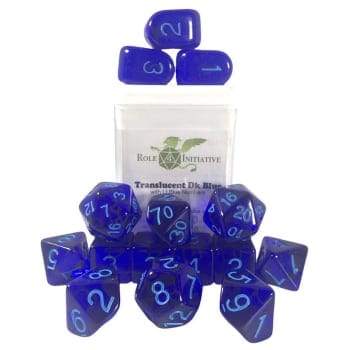 Role 4 Initiative Dice > Role 4 Initiative Role 4 Initiative: Polyhedral Dice 15ct - Translucent Dark Blue with Light Blue Numbers 642896820791 R4I 50109-FC