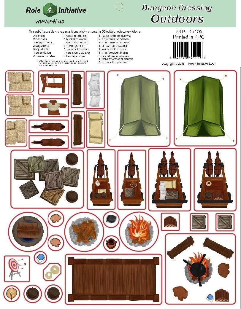 Role 4 Initiative Tabletop Games > Role-Playing Games > Accessories Role 4 Initiative: Dry-Erase Dungeon Dressings - Outdoors 609728424152 R4I-45105