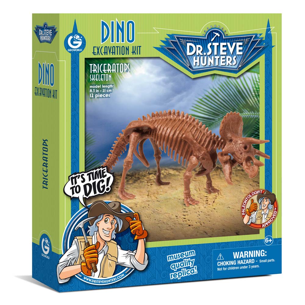 Safari, Ltd. Model Kits > Other Model Kits Geoworld: Dino Excavation Kit - Triceratops Skeleton 811170018135 102401