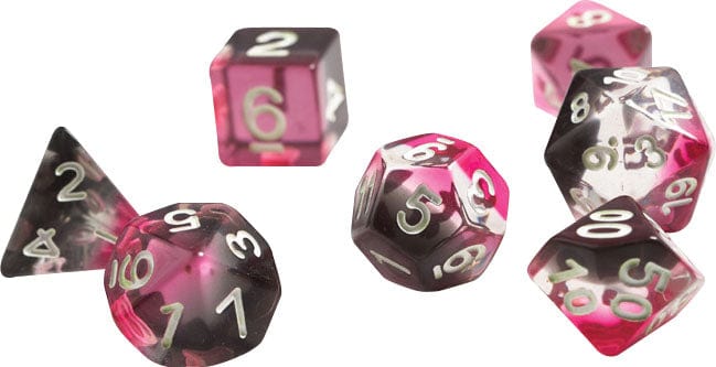 Sirius Dice Dice > Sirius Dice Sirius Dice: RPG Dice 7ct - Pink, Clear, Black Resin 850001609159 SDZ 0002-01