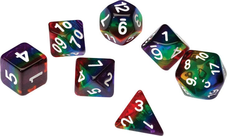 Sirius Dice Dice > Sirius Dice Sirius Dice: RPG Dice 7ct - Rainbow Translucent Resin 850001609098 SDZ 0001-10