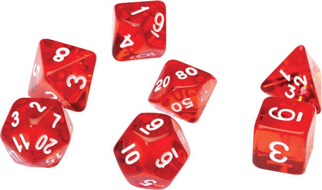 Sirius Dice Dice > Sirius Dice Sirius Dice: RPG Dice Set 7ct - Translucent Red Resin 850001609036 SDZ 0001-04