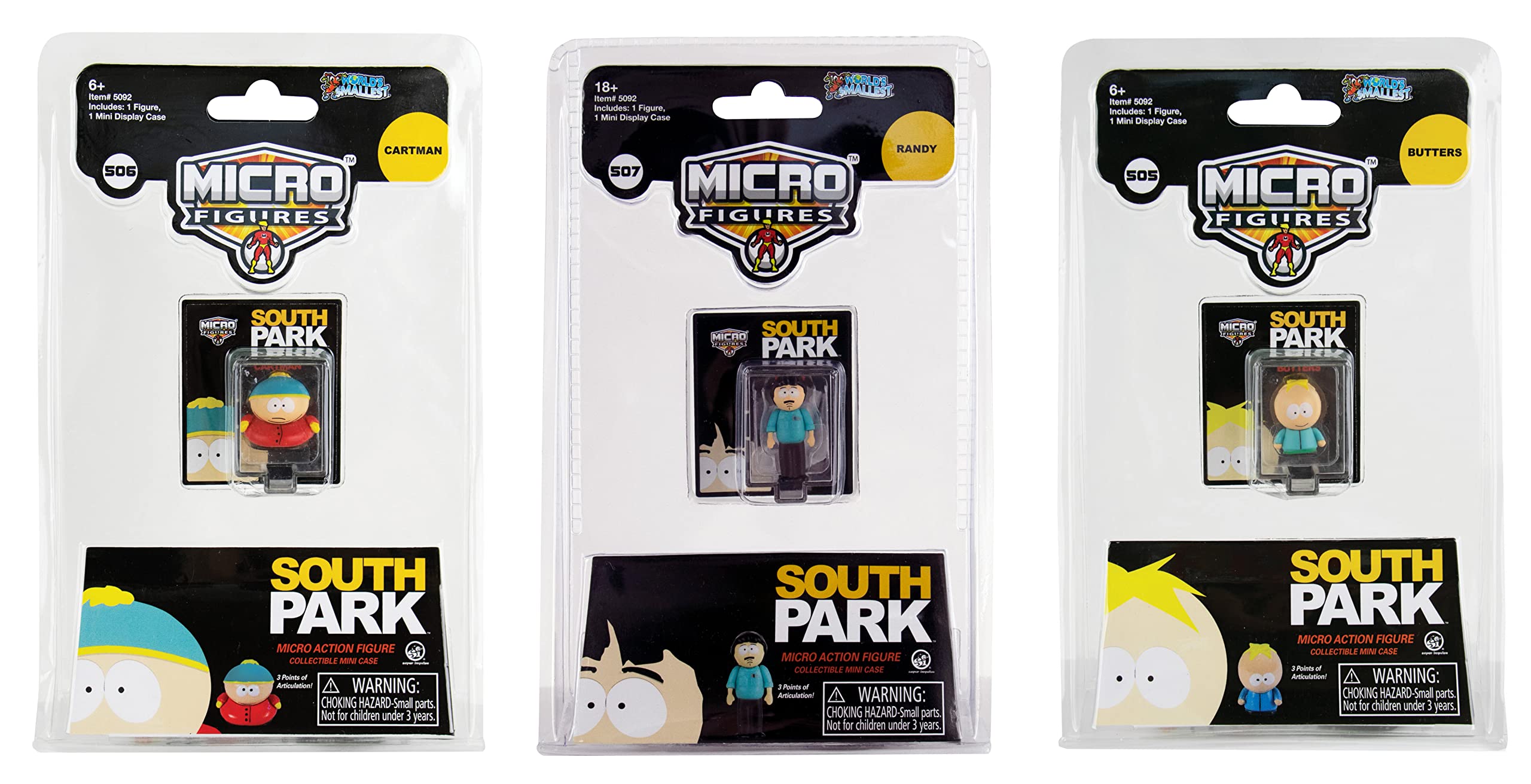 World’s Smallest South Park Micro Figures - Bundle of 3