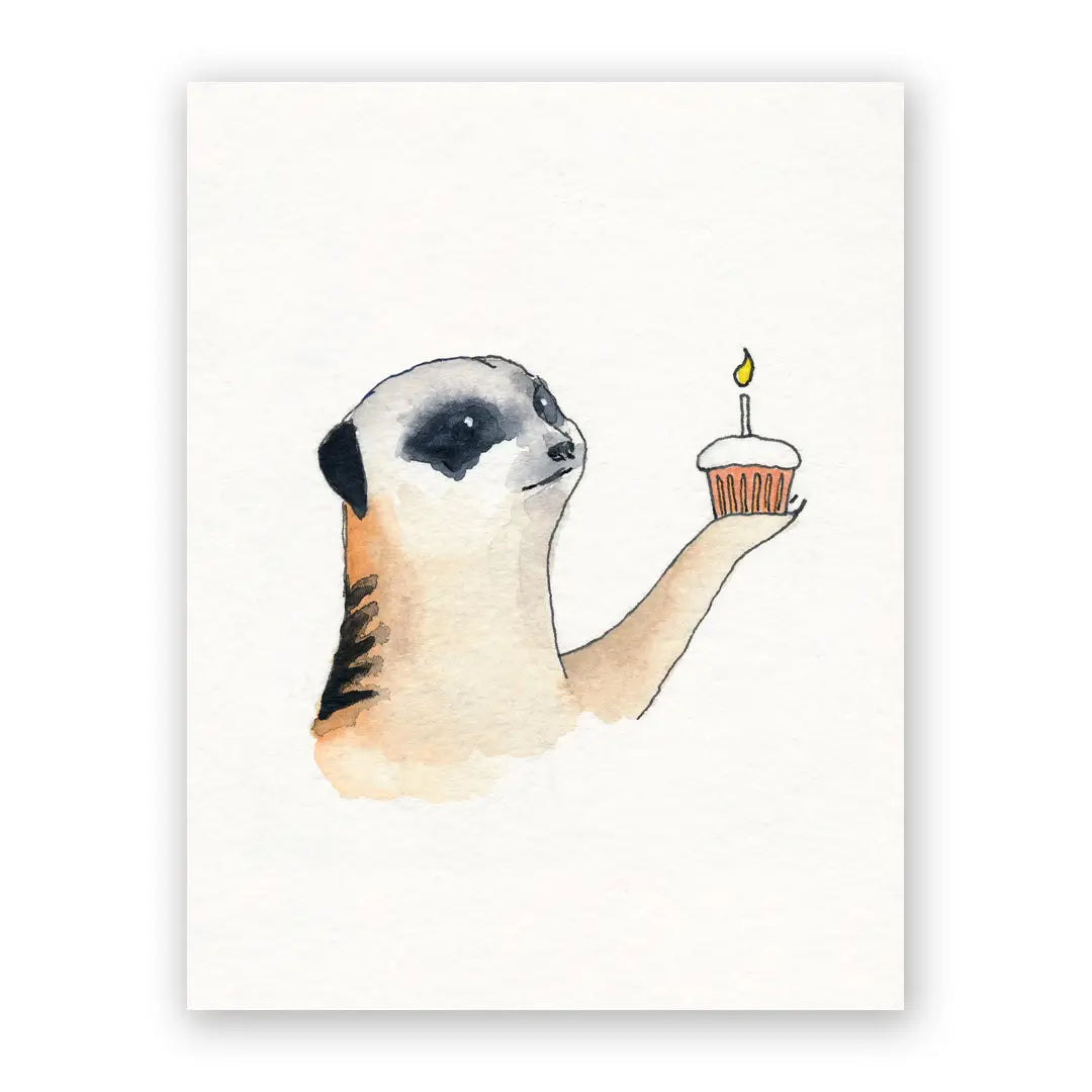 The Mincing Mockingbird Stationery > Greeting Cards Meerkat Birthday Card 3009mbd