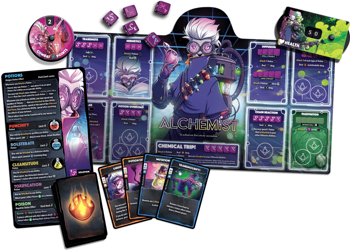 The Op Games Board Games > Expansions Dice Throne Hero Pack - Alchemist 850065360546 DTI1421