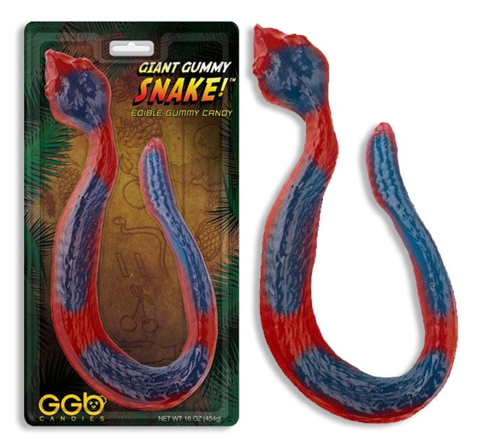 Third Eye Comics GGB GIANT GUMMY SNAKE PEG-RED W/ BLUE - 19 INCHES LONG 898259002698 2300G