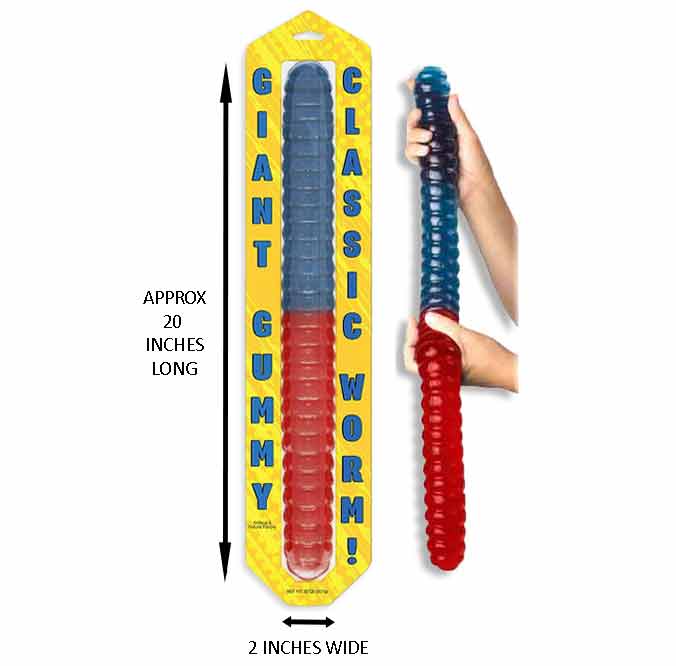 Third Eye Comics GGB GIANT GUMMY WORM - BLUE RASPBERRY/CHERRY BLISTER PK 850038648220 48220G